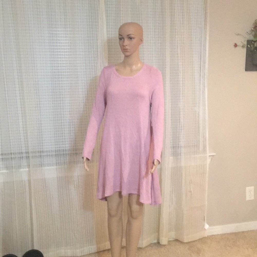 Pink and white striped dress